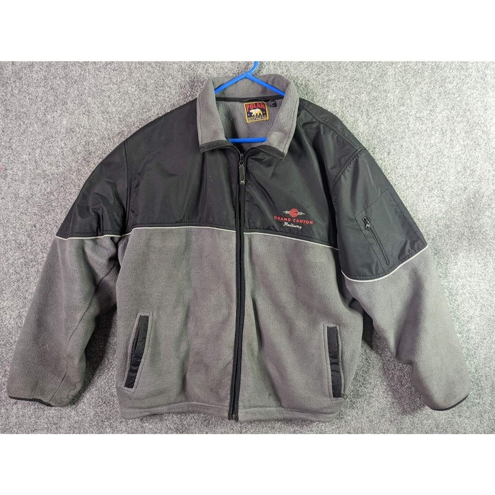Grand Canyon Railway Logo POLAR Fleece Full Zip With Pockets‎ Men XL